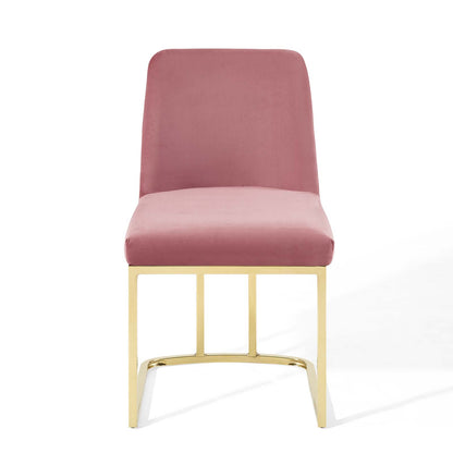 Modway Outlet Amplify Sled Base Performance Velvet Dining Side Chair by Modway  Bar and Dining Furniture Gold Dusty Rose - EEI-3810-GLD-DUS