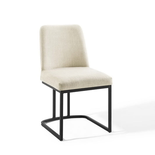 Modway - Amplify Sled Base Upholstered Fabric Dining Side Chair by Modway  Bar and Dining Dining Chairs Brown - EEI-3811-BLK-BEI