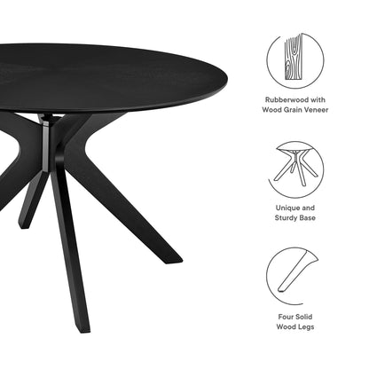 Modway - Crossroads 47" Round Wood Dining Table by Modway  Bar and Dining Bar and Dining Tables Black - EEI-3847-BLK