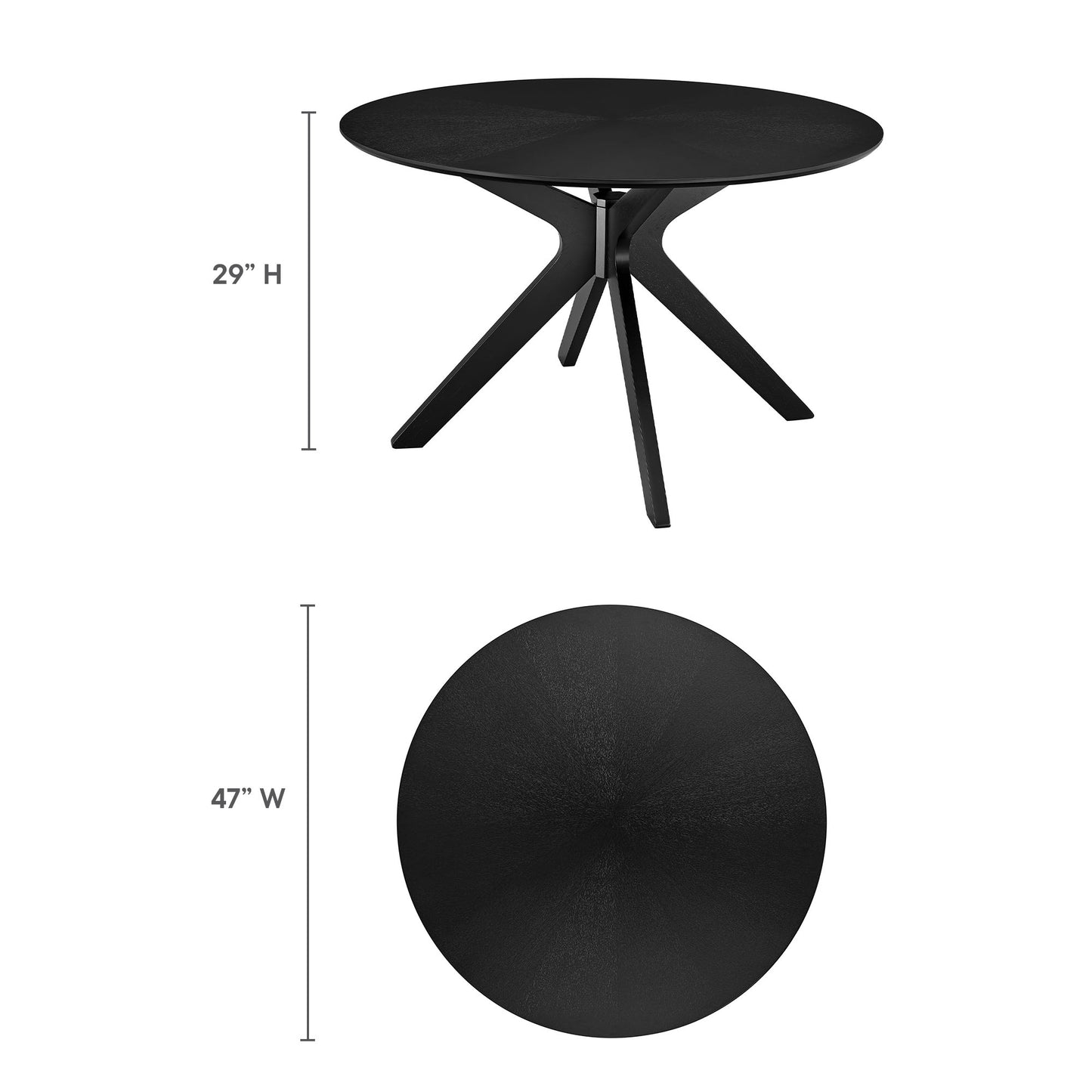 Modway - Crossroads 47" Round Wood Dining Table by Modway  Bar and Dining Bar and Dining Tables Black - EEI-3847-BLK
