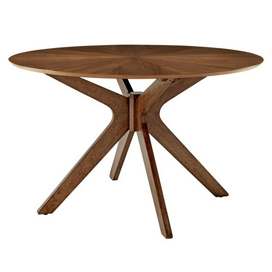Modway - Crossroads 47" Round Wood Dining Table by Modway  Bar and Dining Bar and Dining Tables Brown - EEI-3847-WAL