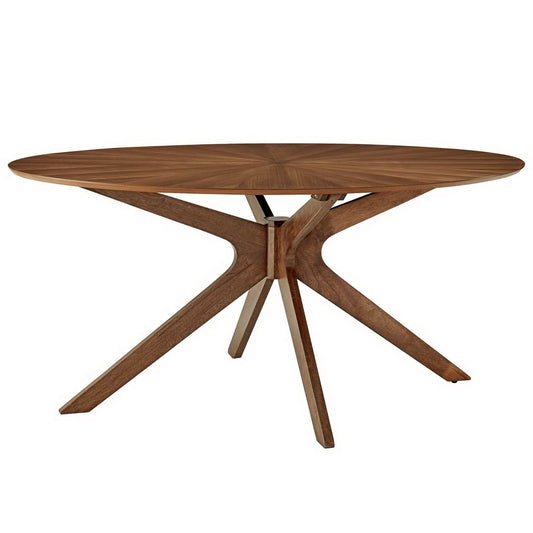 Modway - Crossroads 63" Oval Wood Dining Table by Modway  Bar and Dining Bar and Dining Tables Brown - EEI-3848-WAL