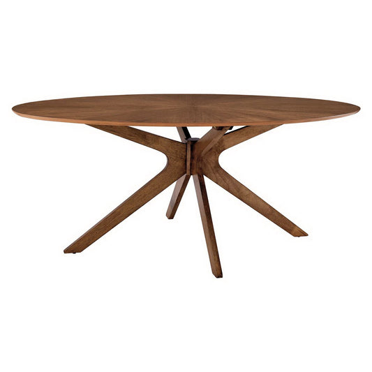 Modway - Crossroads 71" Oval Wood Dining Table by Modway  Bar and Dining Bar and Dining Tables Brown - EEI-3849-WAL