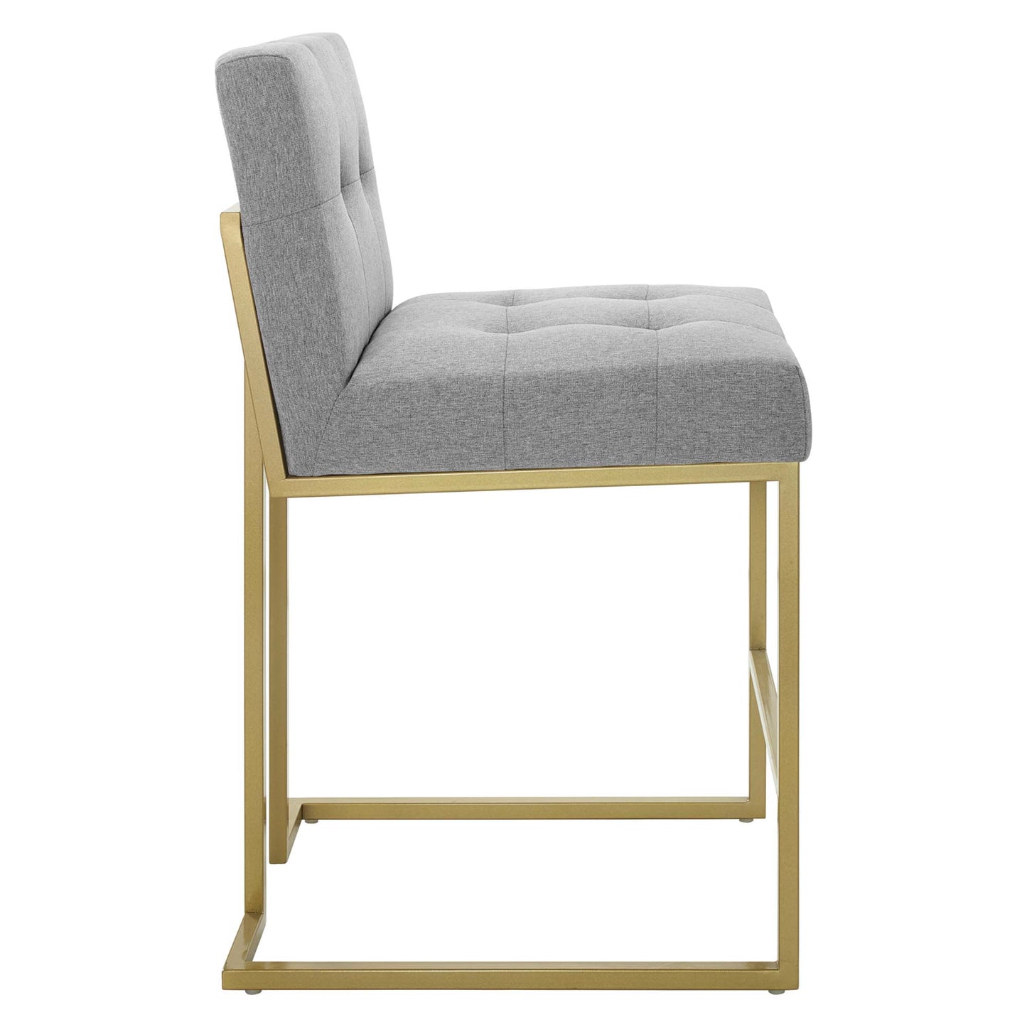 Modway - Privy Gold Stainless Steel Upholstered Fabric Counter Stool by Modway  Bar and Dining Bar and Counter Stools Gray - EEI-3852-GLD-LGR