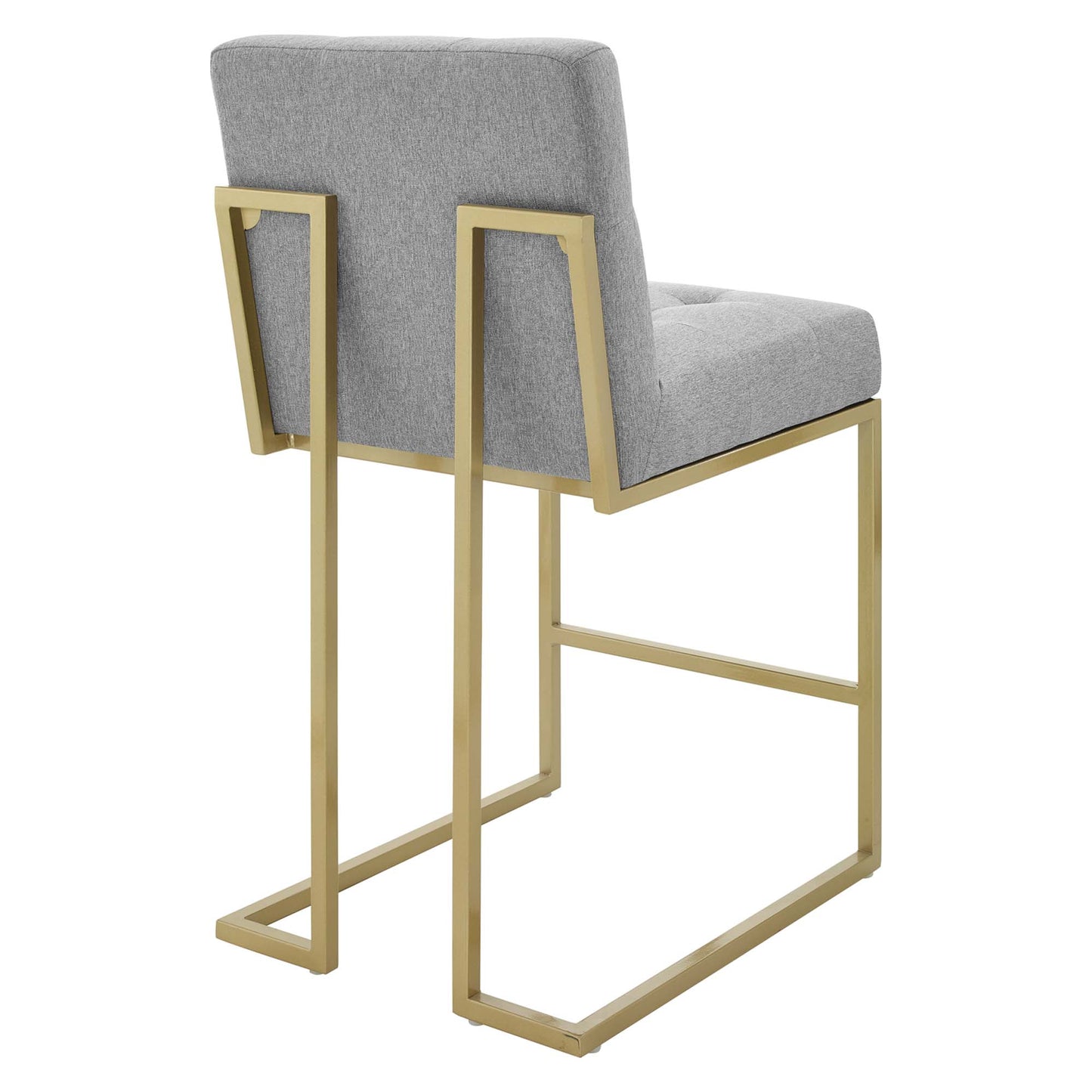 Modway - Privy Gold Stainless Steel Upholstered Fabric Counter Stool by Modway  Bar and Dining Bar and Counter Stools Gray - EEI-3852-GLD-LGR