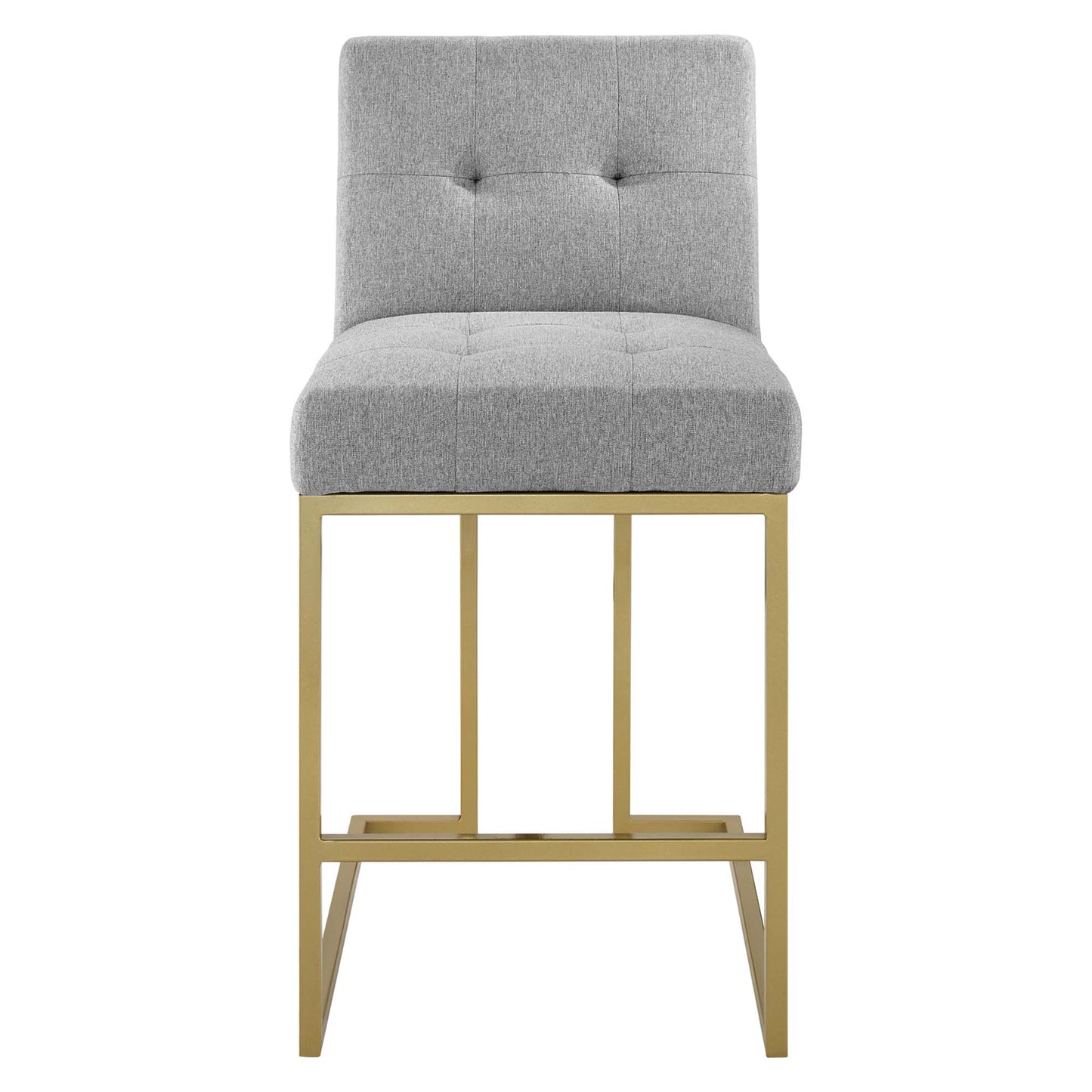 Modway - Privy Gold Stainless Steel Upholstered Fabric Counter Stool by Modway  Bar and Dining Bar and Counter Stools Gray - EEI-3852-GLD-LGR