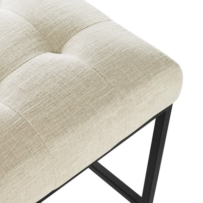 Modway - Privy Black Stainless Steel Upholstered Fabric Counter Stool by Modway  Bar and Dining Bar and Counter Stools Brown - EEI-3854-BLK-BEI