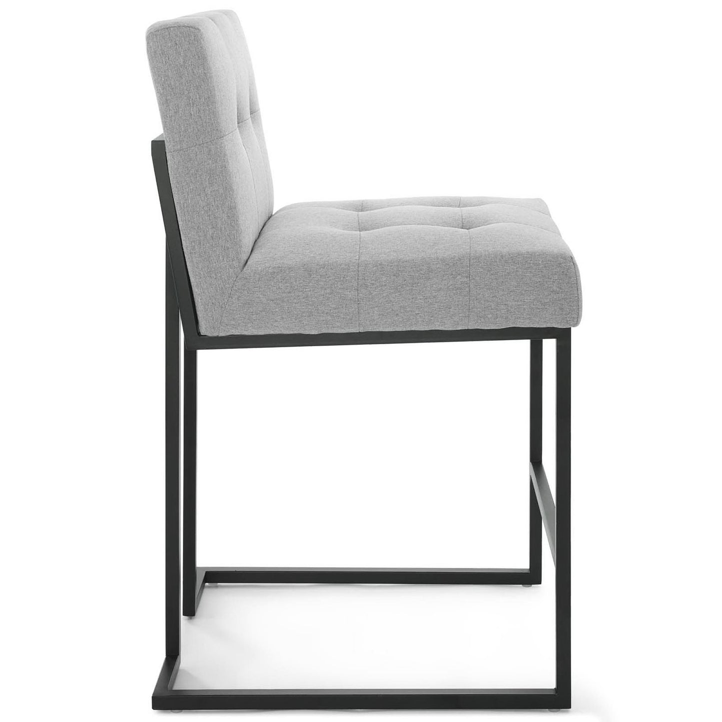 Modway - Privy Black Stainless Steel Upholstered Fabric Counter Stool by Modway  Bar and Dining Bar and Counter Stools Gray - EEI-3854-BLK-LGR