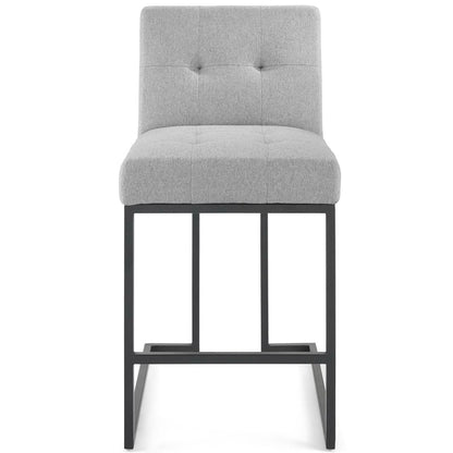 Modway - Privy Black Stainless Steel Upholstered Fabric Counter Stool by Modway  Bar and Dining Bar and Counter Stools Gray - EEI-3854-BLK-LGR