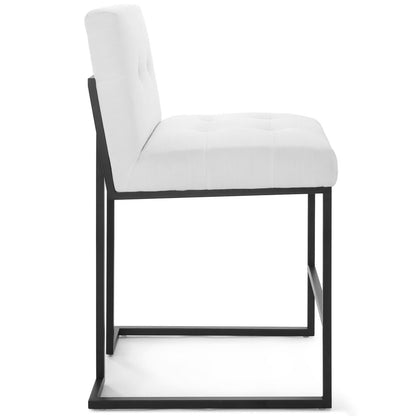 Modway - Privy Black Stainless Steel Upholstered Fabric Counter Stool by Modway  Bar and Dining Bar and Counter Stools White - EEI-3854-BLK-WHI