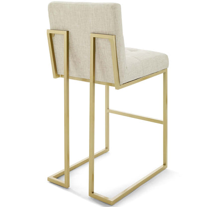 Modway Outlet Privy Gold Stainless Steel Upholstered Fabric Bar Stool by Modway  Bar and Dining Furniture Gold Beige - EEI-3855-GLD-BEI