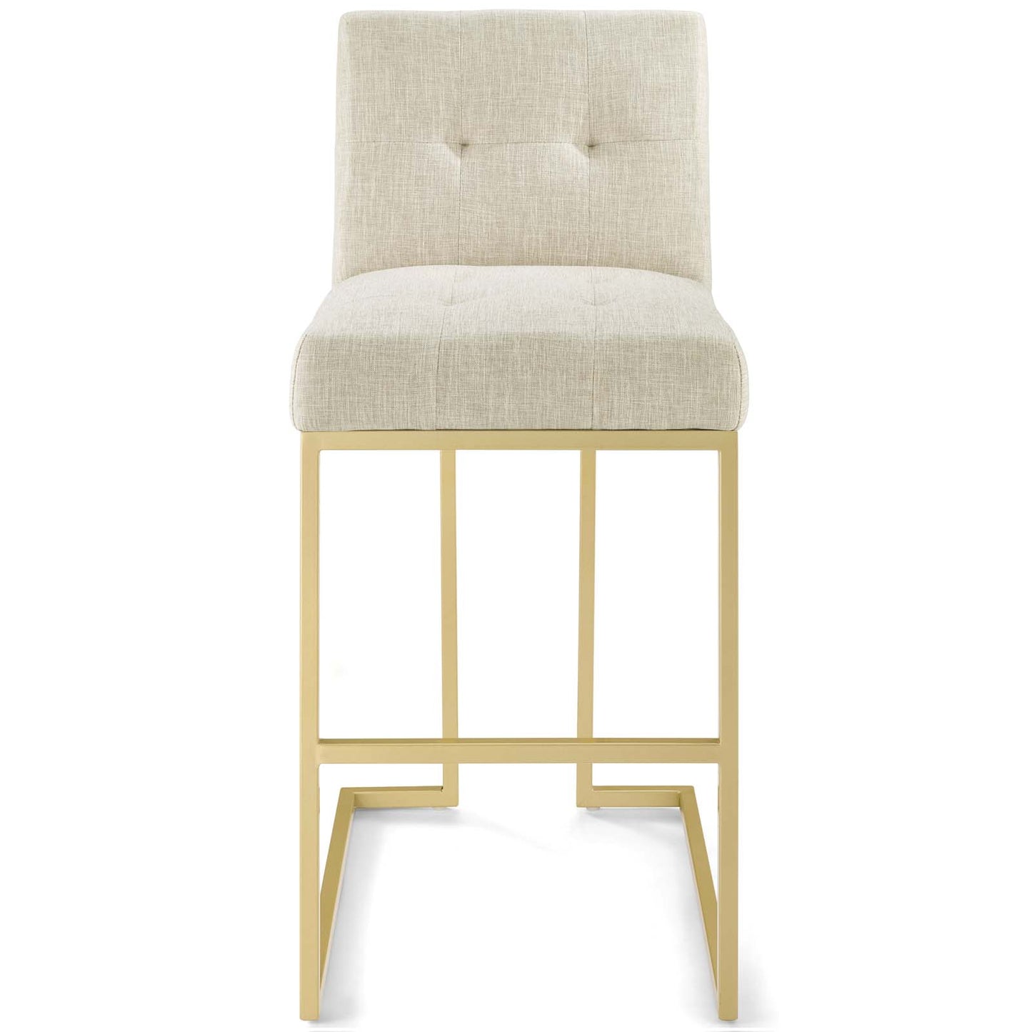 Modway Outlet Privy Gold Stainless Steel Upholstered Fabric Bar Stool by Modway  Bar and Dining Furniture Gold Beige - EEI-3855-GLD-BEI