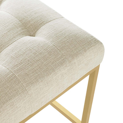 Modway Outlet Privy Gold Stainless Steel Upholstered Fabric Bar Stool by Modway  Bar and Dining Furniture Gold Beige - EEI-3855-GLD-BEI