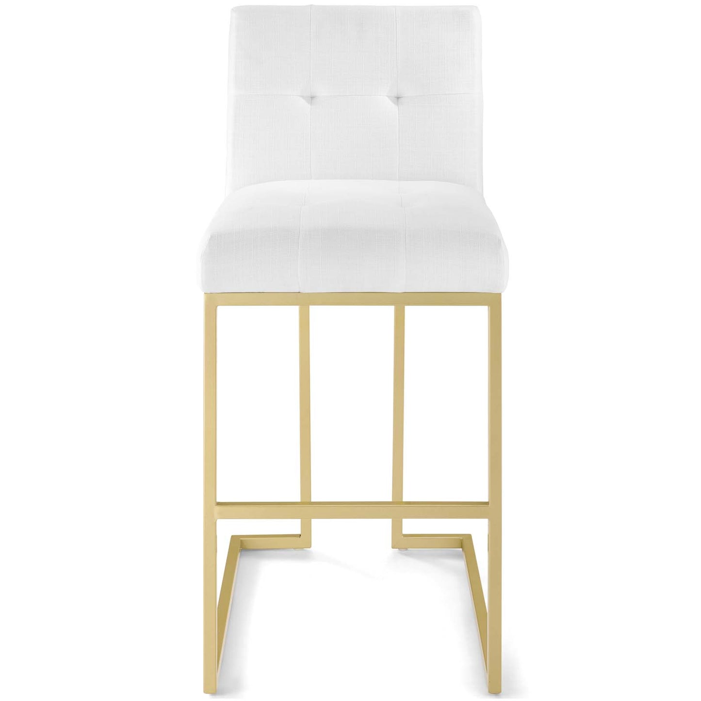 Modway Outlet Privy Gold Stainless Steel Upholstered Fabric Bar Stool by Modway  Bar and Dining Furniture Gold White - EEI-3855-GLD-WHI