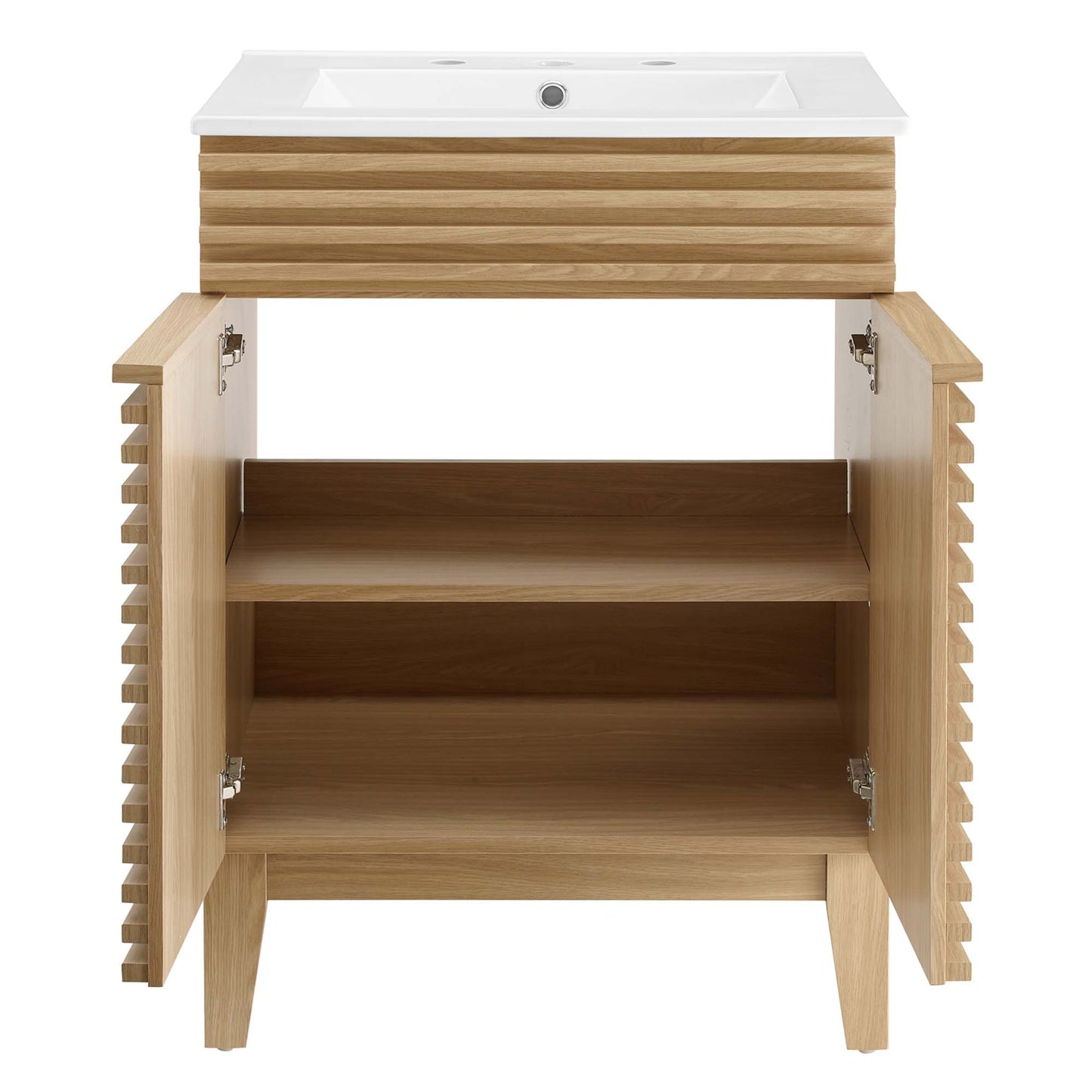 Modway - Render 24" Bathroom Vanity by Modway  Bathroom Vanities White - EEI-3860-OAK-WHI