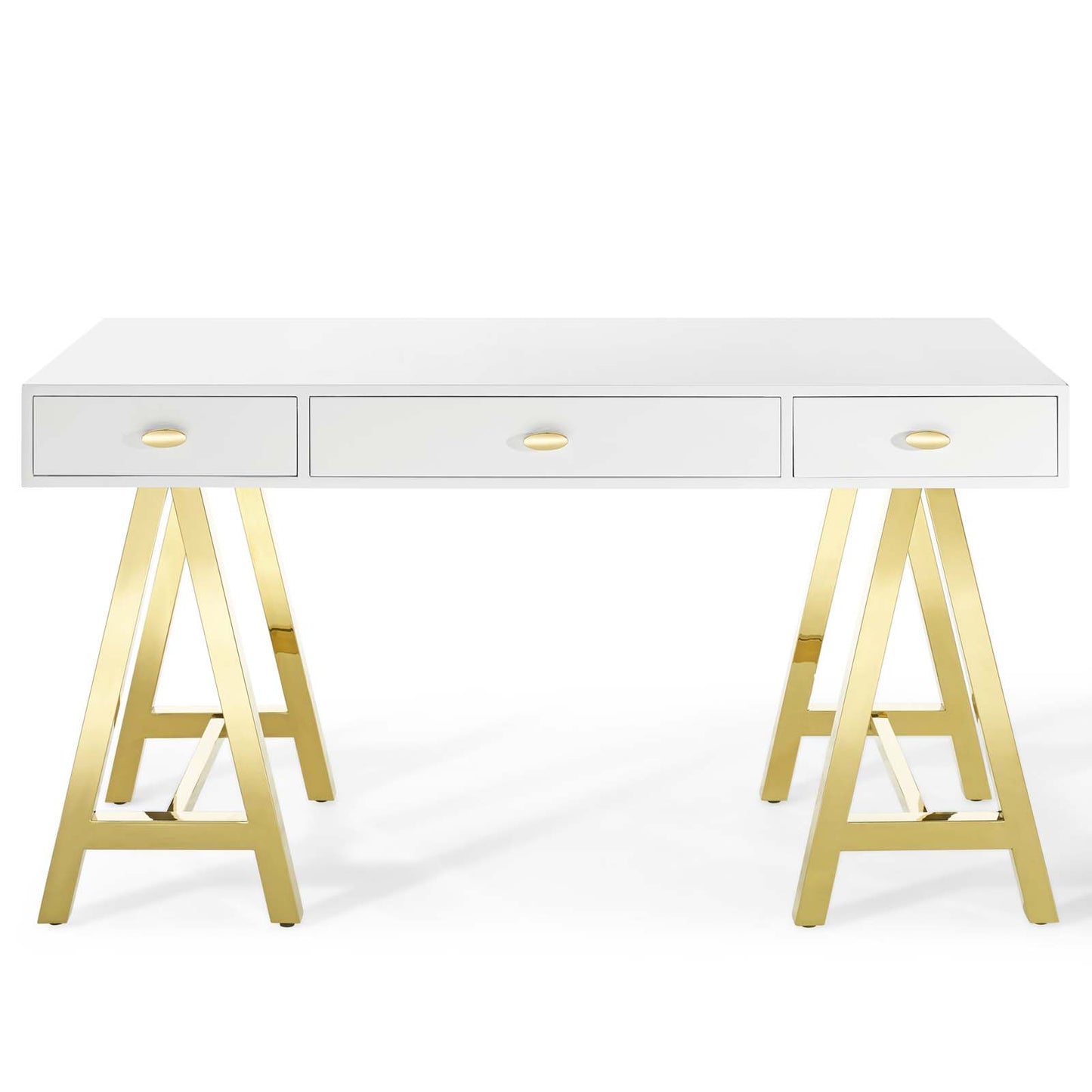 Modway Outlet Jettison Office Desk by Modway  Office Furniture Furniture Gold White - EEI-3861-GLD-WHI