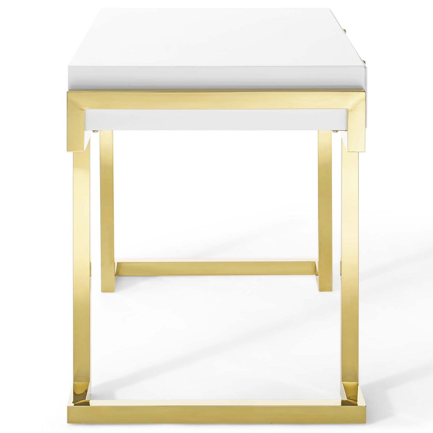 Modway Outlet Ring Office Desk by Modway  Office Furniture Furniture Gold White - EEI-3862-GLD-WHI