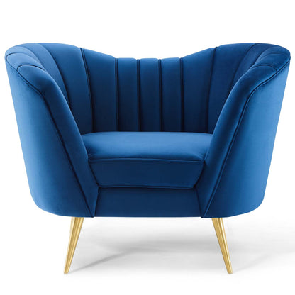 Modway Outlet Opportunity Performance Velvet Armchair by Modway  Living Room Furniture Navy - EEI-3874-NAV
