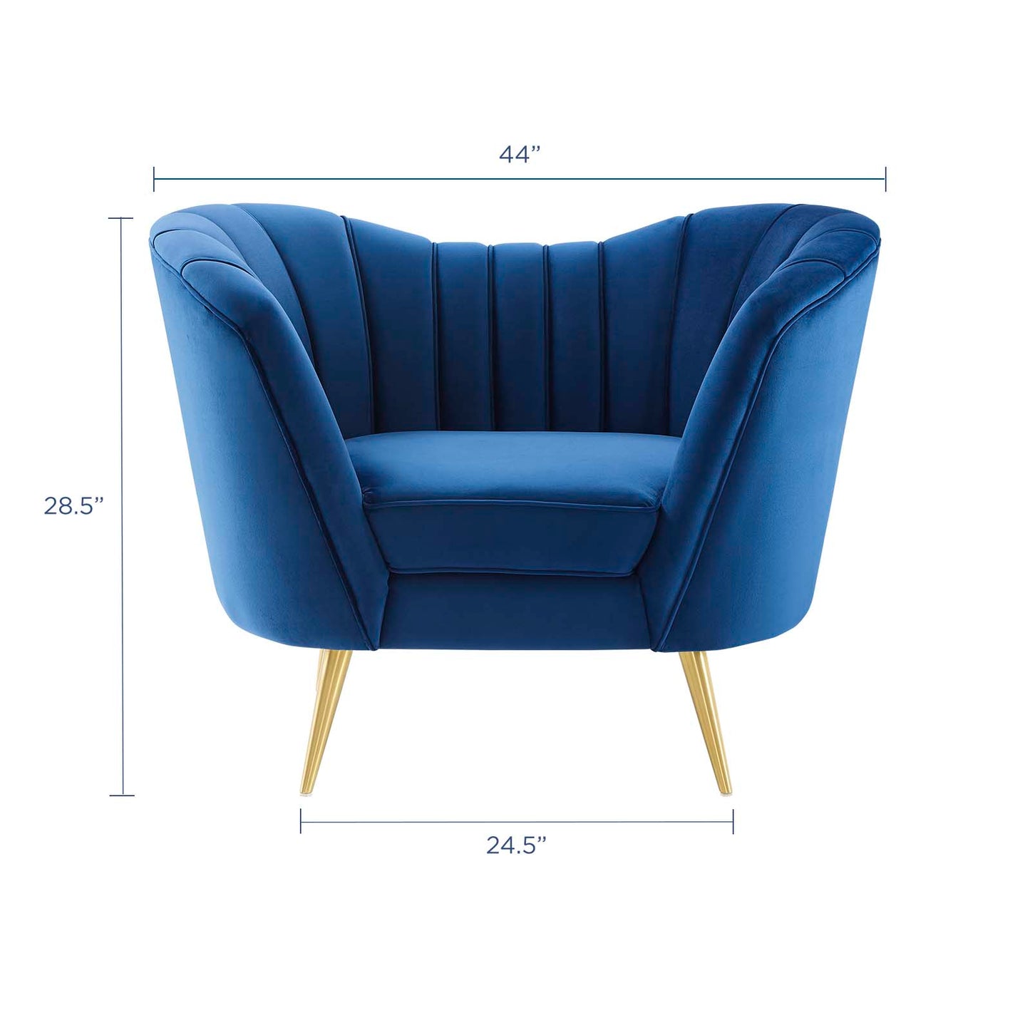 Modway Outlet Opportunity Performance Velvet Armchair by Modway  Living Room Furniture Navy - EEI-3874-NAV