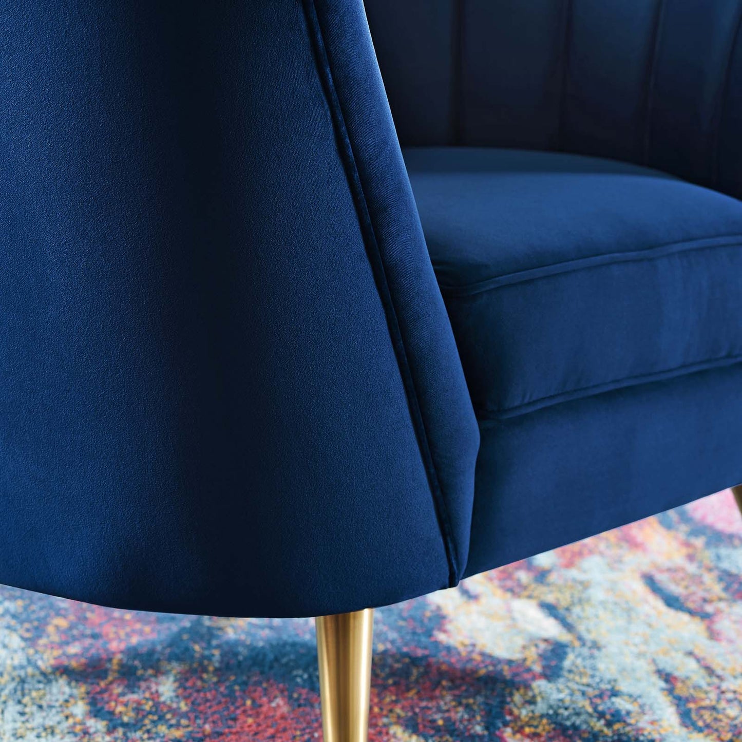 Modway Outlet Opportunity Performance Velvet Armchair by Modway  Living Room Furniture Navy - EEI-3874-NAV