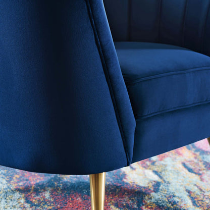 Modway Outlet Opportunity Performance Velvet Armchair by Modway  Living Room Furniture Navy - EEI-3874-NAV