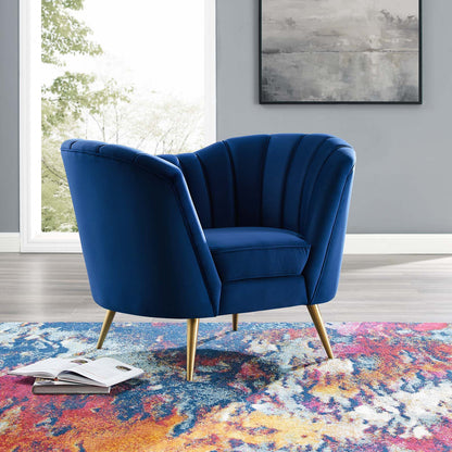 Modway Outlet Opportunity Performance Velvet Armchair by Modway  Living Room Furniture Navy - EEI-3874-NAV