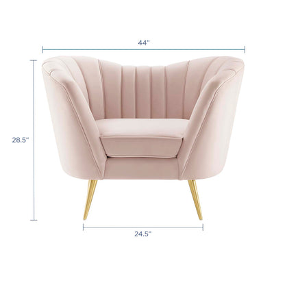 Modway Outlet Opportunity Performance Velvet Armchair by Modway  Living Room Furniture Pink - EEI-3874-PNK