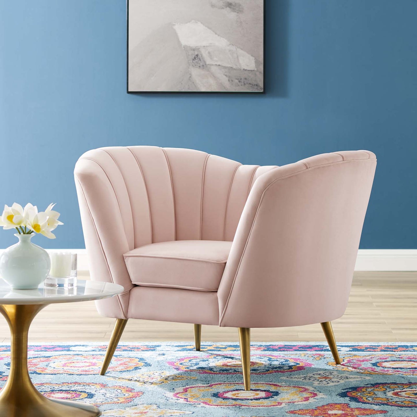 Modway Outlet Opportunity Performance Velvet Armchair by Modway  Living Room Furniture Pink - EEI-3874-PNK