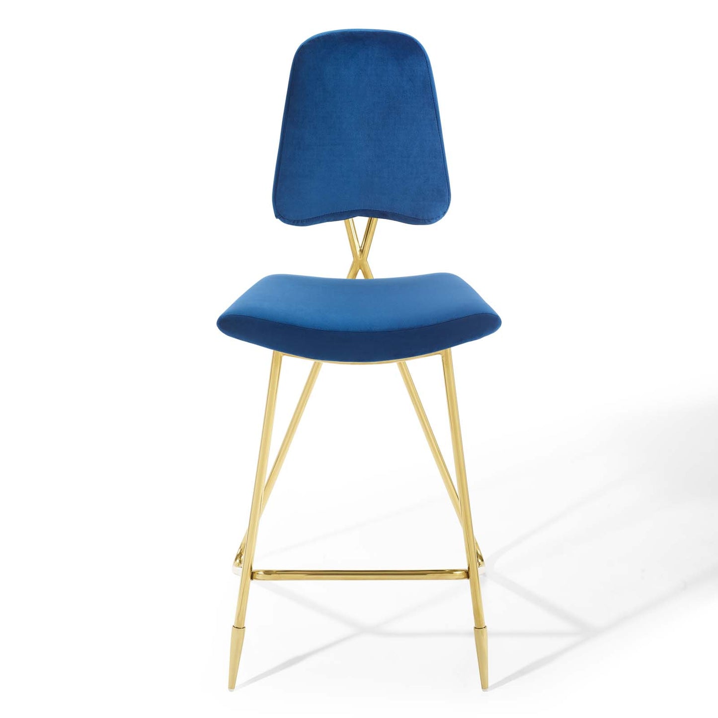 Modway Outlet Ponder Performance Velvet Bar Stool by Modway  Bar and Dining Furniture Navy - EEI-3880-NAV