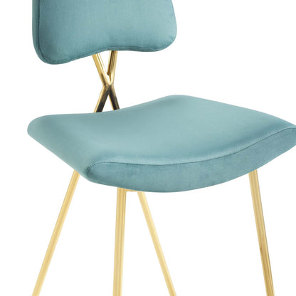 Modway Outlet Ponder Performance Velvet Bar Stool by Modway  Bar and Dining Furniture Sea Blue - EEI-3880-SEA