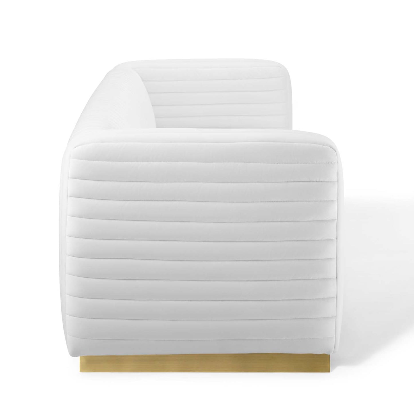 Modway Outlet Charisma Channel Tufted Performance Velvet Living Room Sofa by Modway  Living Room Furniture White - EEI-3886-WHI