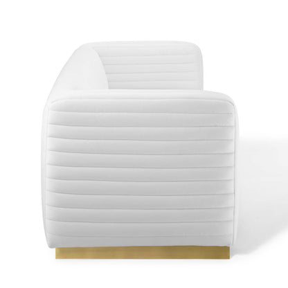 Modway Outlet Charisma Channel Tufted Performance Velvet Living Room Sofa by Modway  Living Room Furniture White - EEI-3886-WHI