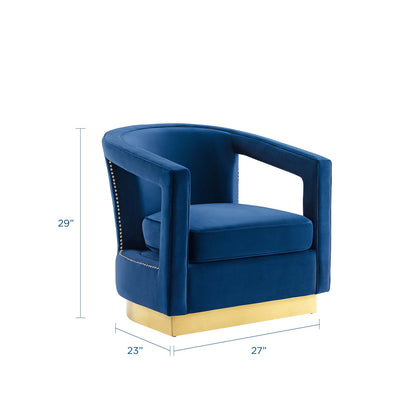 Modway Outlet Frolick Performance Velvet Armchair by Modway  Living Room Furniture Navy - EEI-3888-NAV