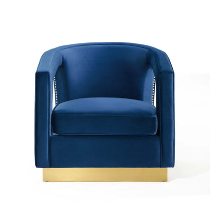 Modway Outlet Frolick Performance Velvet Armchair by Modway  Living Room Furniture Navy - EEI-3888-NAV