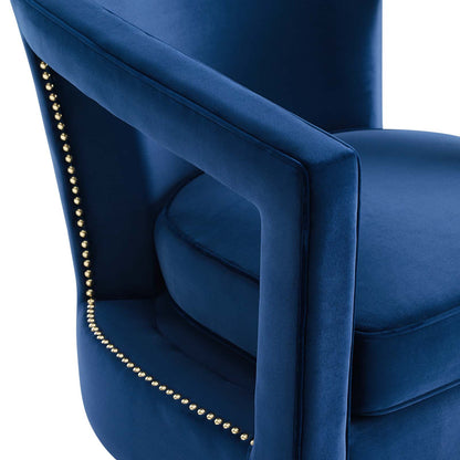 Modway Outlet Frolick Performance Velvet Armchair by Modway  Living Room Furniture Navy - EEI-3888-NAV