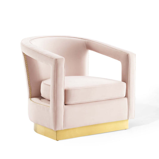 Modway Outlet Frolick Performance Velvet Armchair by Modway  Living Room Furniture Pink - EEI-3888-PNK