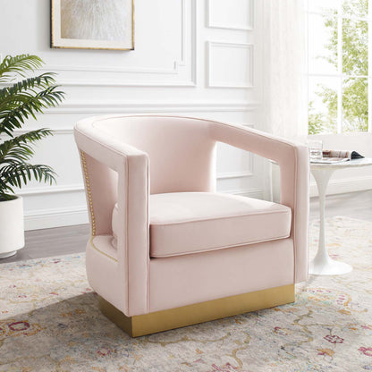 Modway Outlet Frolick Performance Velvet Armchair by Modway  Living Room Furniture Pink - EEI-3888-PNK