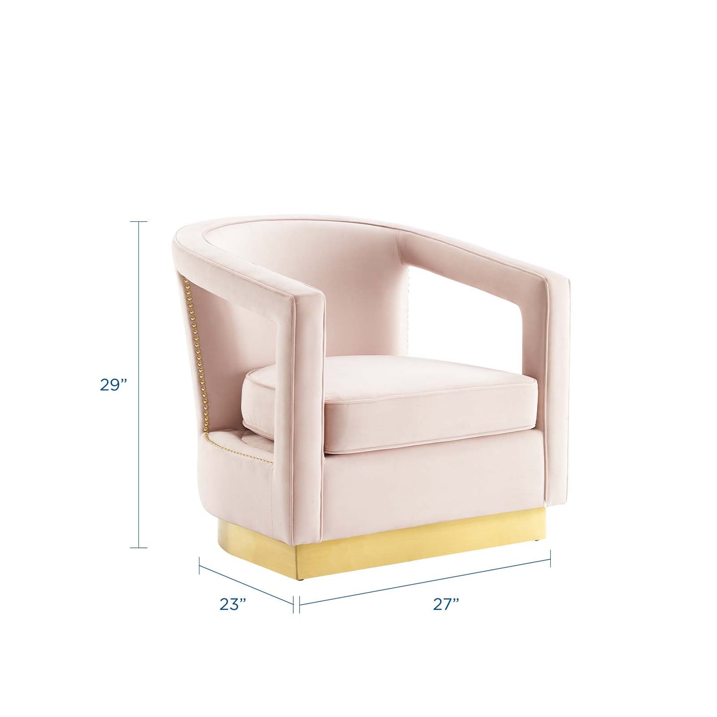 Modway Outlet Frolick Performance Velvet Armchair by Modway  Living Room Furniture Pink - EEI-3888-PNK