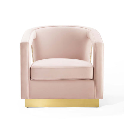 Modway Outlet Frolick Performance Velvet Armchair by Modway  Living Room Furniture Pink - EEI-3888-PNK