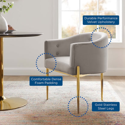 Modway Outlet Savour Tufted Performance Velvet Accent Chair by Modway  Living Room Furniture Light Gray - EEI-3903-LGR