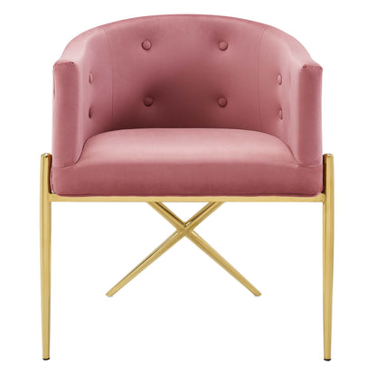 Modway Outlet Savour Tufted Performance Velvet Accent Dining Armchair by Modway  Bar and Dining Furniture Dusty Rose - EEI-3906-DUS
