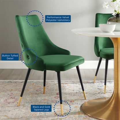 Modway Outlet Adorn Tufted Performance Velvet Dining Side Chair by Modway  Bar and Dining Furniture Emerald - EEI-3907-EME