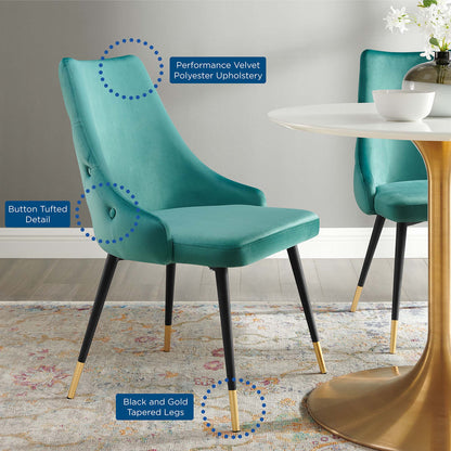 Modway Outlet Adorn Tufted Performance Velvet Dining Side Chair by Modway  Bar and Dining Furniture Teal - EEI-3907-TEA