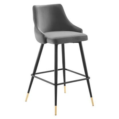 Modway Outlet Adorn Performance Velvet Bar Stool by Modway  Bar and Dining Furniture Gray - EEI-3909-GRY