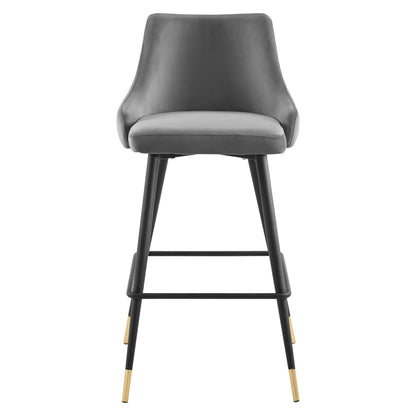 Modway Outlet Adorn Performance Velvet Bar Stool by Modway  Bar and Dining Furniture Gray - EEI-3909-GRY