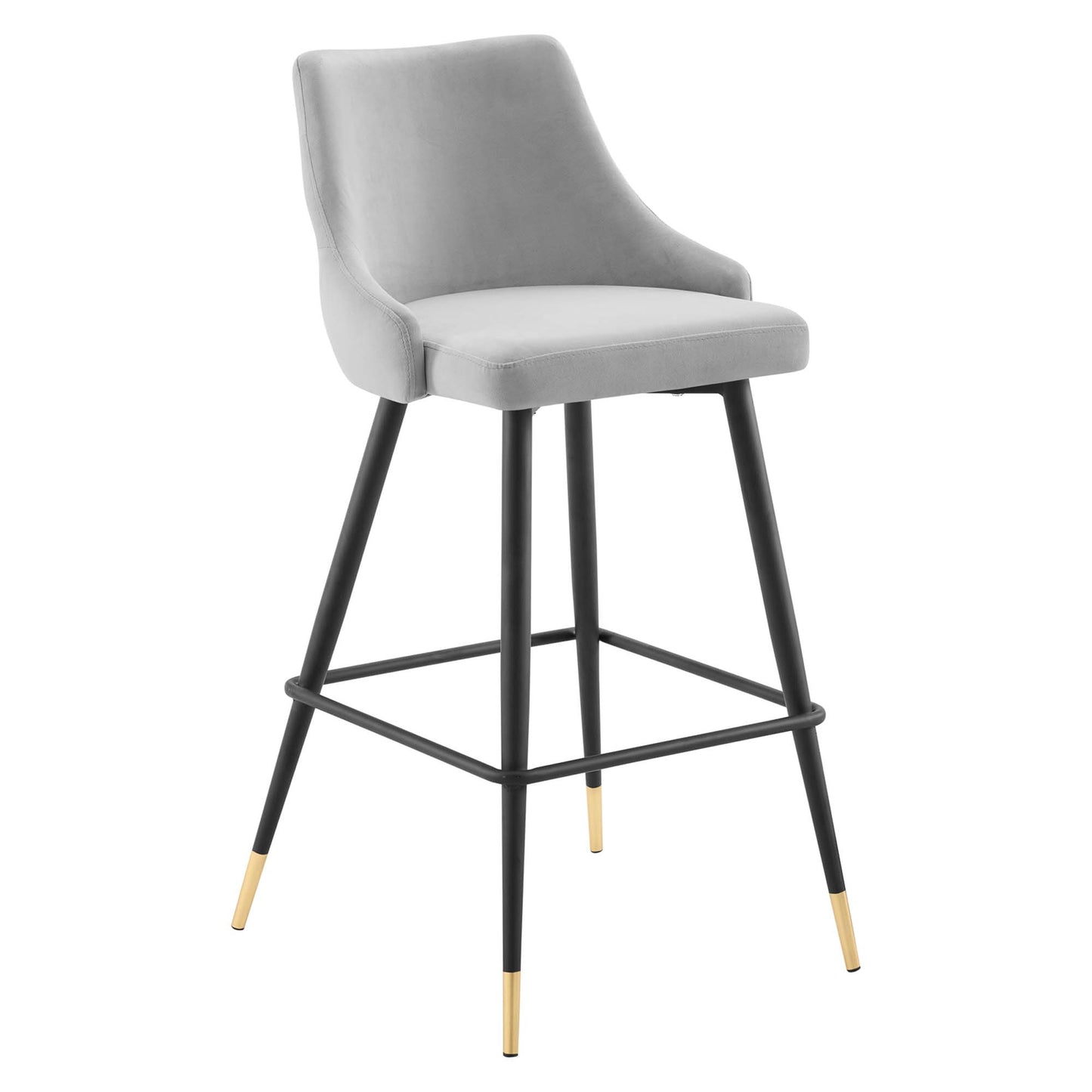 Modway Outlet Adorn Performance Velvet Bar Stool by Modway  Bar and Dining Furniture Light Gray - EEI-3909-LGR