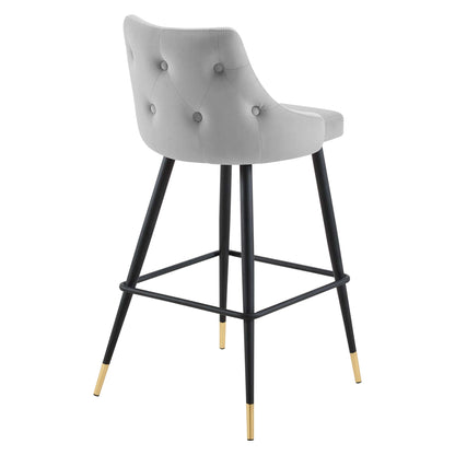 Modway Outlet Adorn Performance Velvet Bar Stool by Modway  Bar and Dining Furniture Light Gray - EEI-3909-LGR