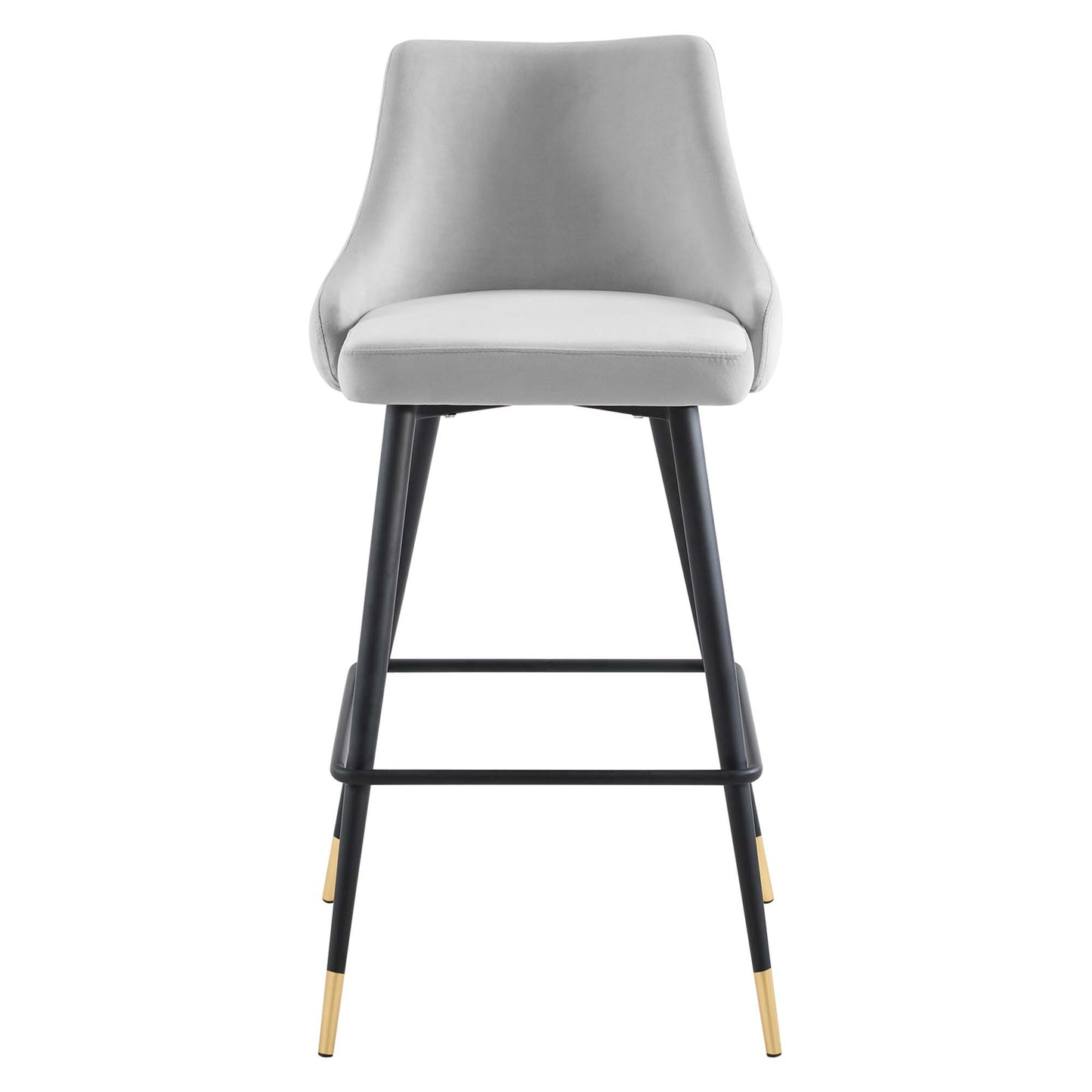 Modway Outlet Adorn Performance Velvet Bar Stool by Modway  Bar and Dining Furniture Light Gray - EEI-3909-LGR