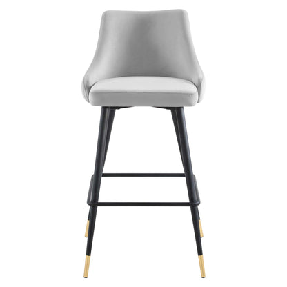 Modway Outlet Adorn Performance Velvet Bar Stool by Modway  Bar and Dining Furniture Light Gray - EEI-3909-LGR