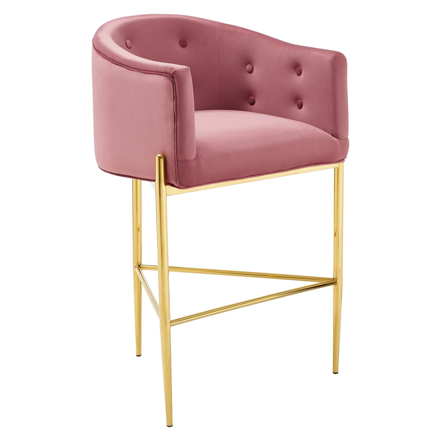 Modway Outlet Savour Tufted Performance Velvet Bar Stool by Modway  Bar and Dining Furniture Dusty Rose - EEI-3911-DUS